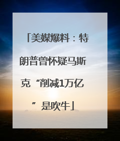 美媒爆料：特朗普曾怀疑马斯克“削减1万亿”是吹牛